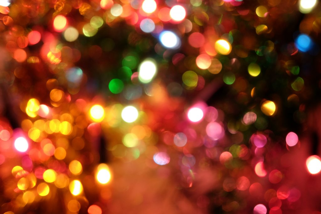 Christmas lights blurry