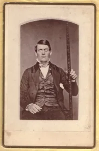 Photo of Phineas Gage from 1800s.